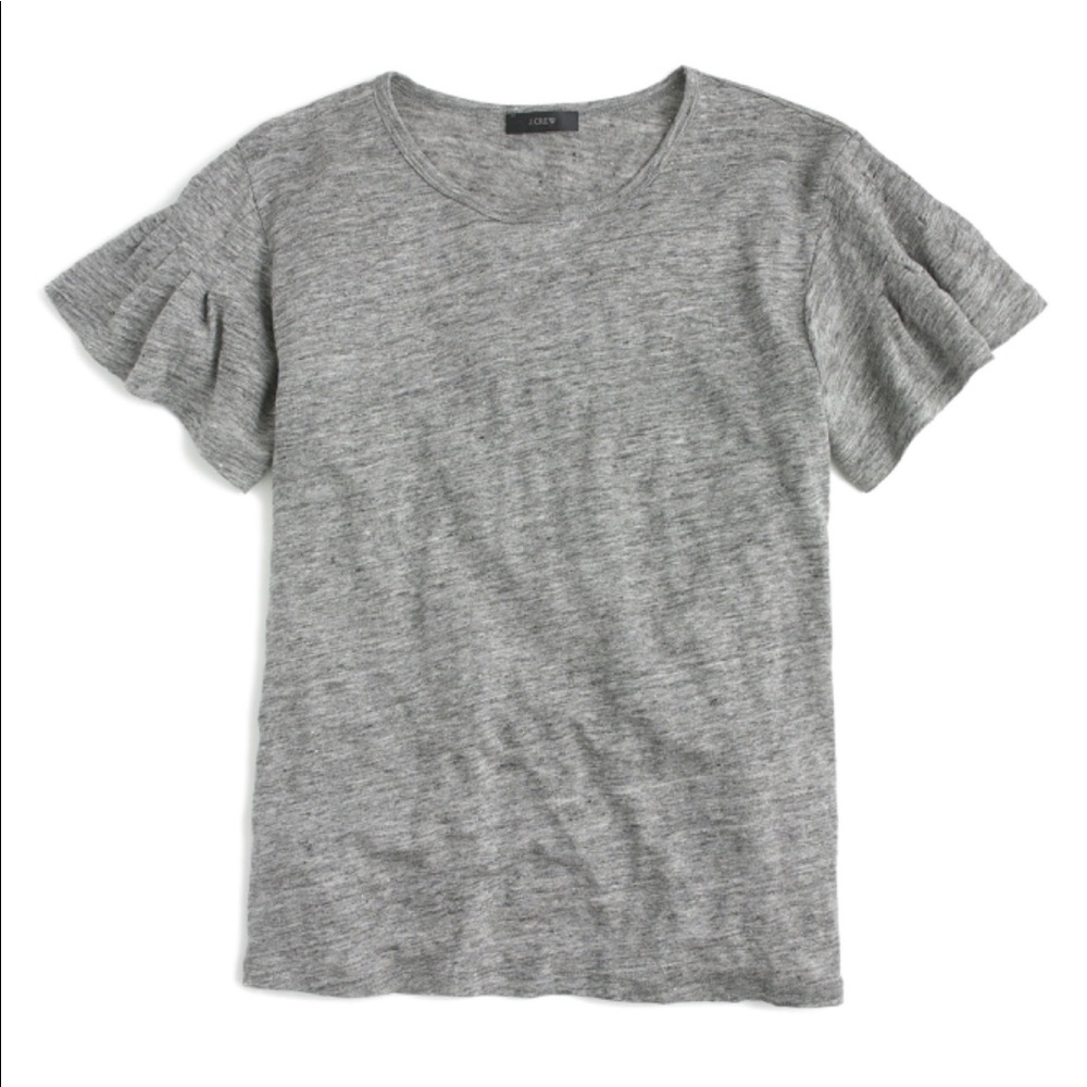 Jcrew Linen Flutter Sleeve Tee!! - image 2